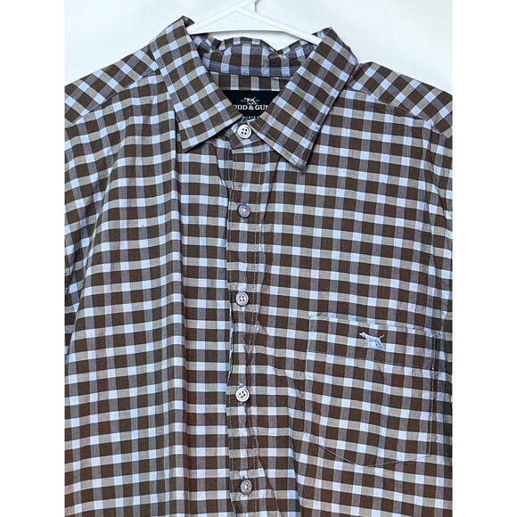 Rodd & Gunn Men's Blue/Brown Checked Button Up Preppy Casual - Size Large - Picture 7 of 7
